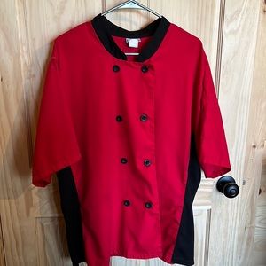 Chef Jacket 3X red and black slimming  chef’s coat